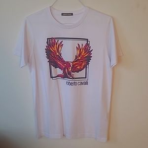 New, never worn Roberto Cavalli Polo - Red/White/Multi-colored, Size L